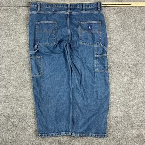 RK Brand Jeans Mens 44x29 Blue Denim Utility Pockets Workwear Relaxed Fit Pants